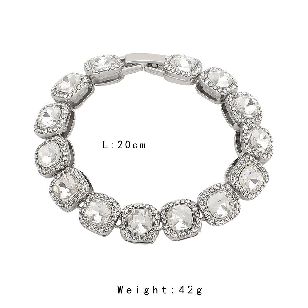 Full Diamond Geometric Bracelet | Hip - Hop Crystal Bangle for Women - Jewelry - Speeding Queen Designs