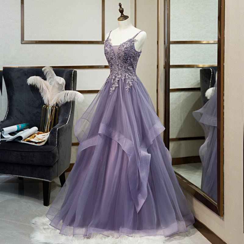 Elegant Purple Formal Dress | Evening & Banquet Gown - Women's Clothing - Speeding Queen Designs