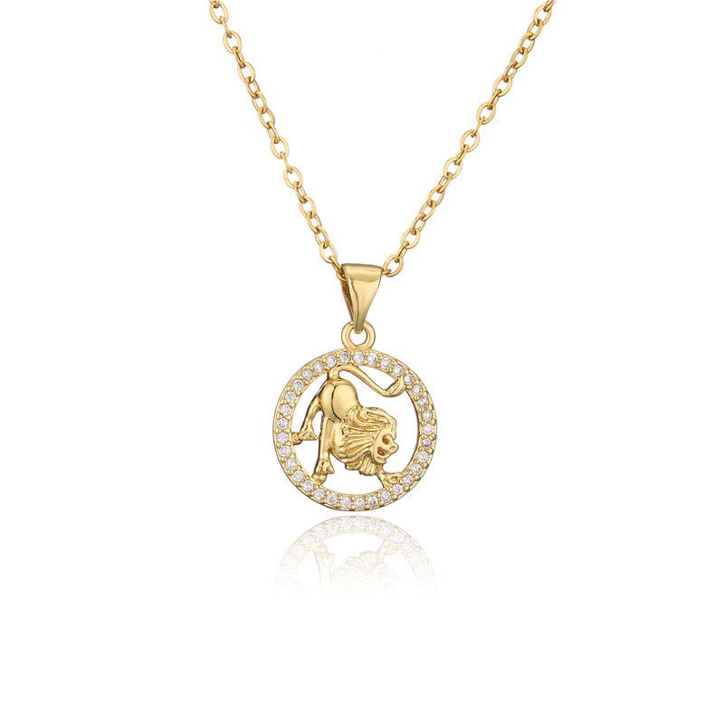 Gold Leo Constellation Pendant Necklace | Lion Star Sign Jewelry