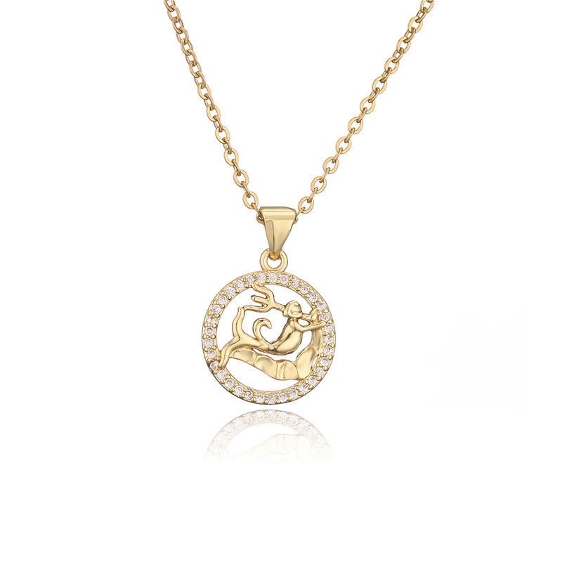 Gold Virgo Constellation Pendant Necklace | Maiden Star Sign Jewelry
