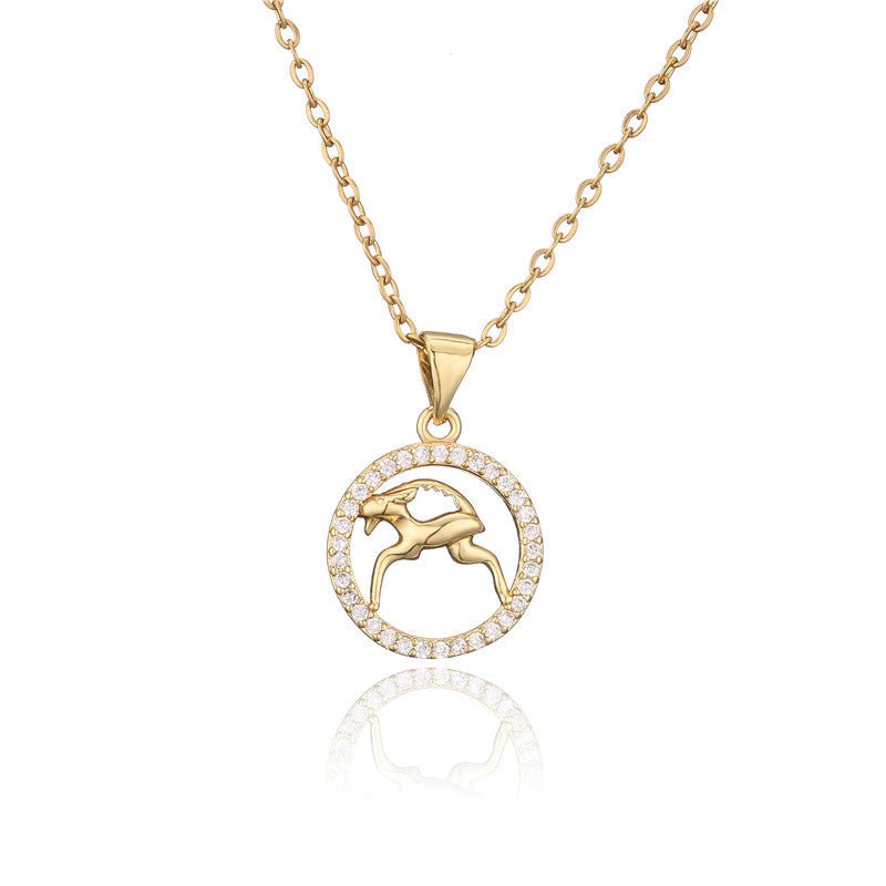 Gold Aries Constellation Pendant Necklace | Ram Star Sign Jewelry