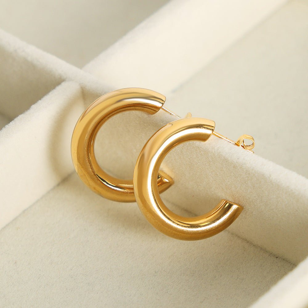 Everyday Luxury Gold - Tone Hoop Earrings for Women - Jewelry - Speeding Queen Designs