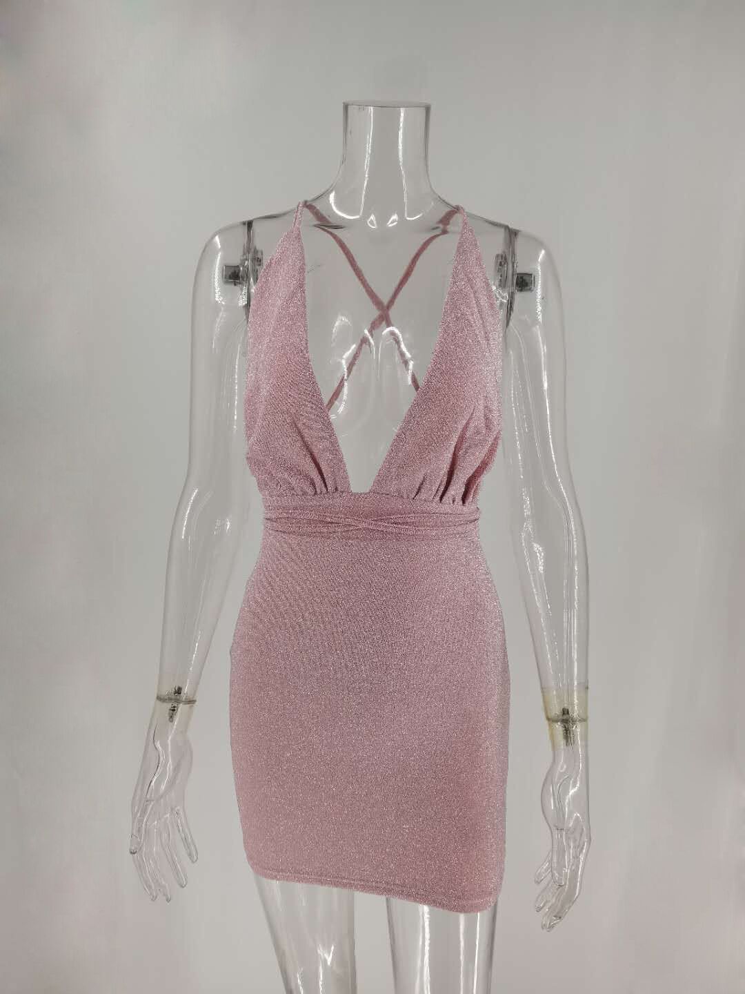 Sexy V - Neck Halter Dress | Strappy Backless Dress - Women's Clothing - Speeding Queen Designs