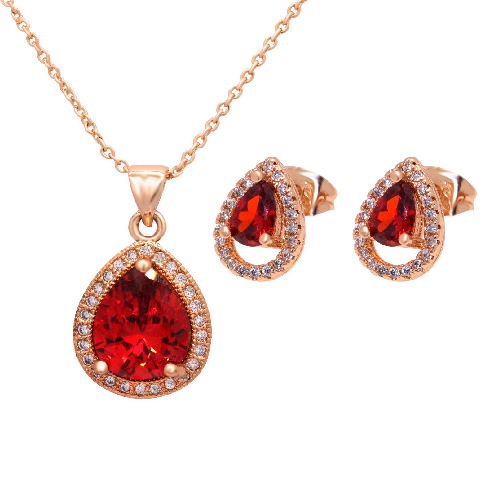 Dainty Heart Jewelry Set | Collarbone Necklace & Earrings for Women - Jewelry - Speeding Queen Designs