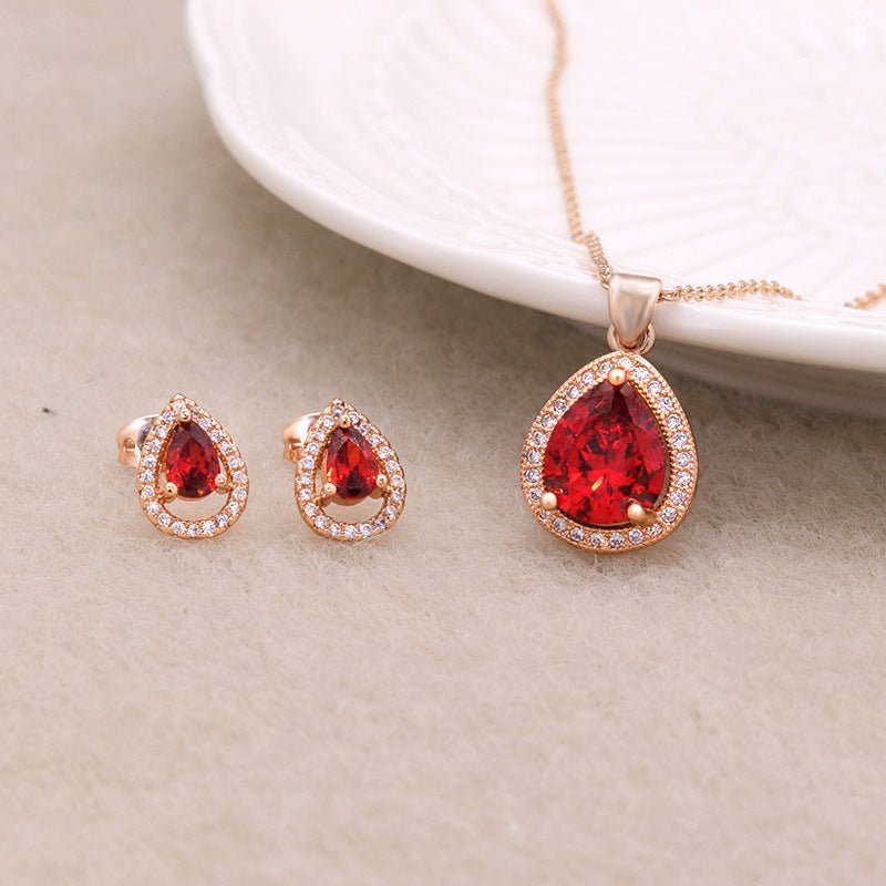 Dainty Heart Jewelry Set | Collarbone Necklace & Earrings for Women - Jewelry - Speeding Queen Designs