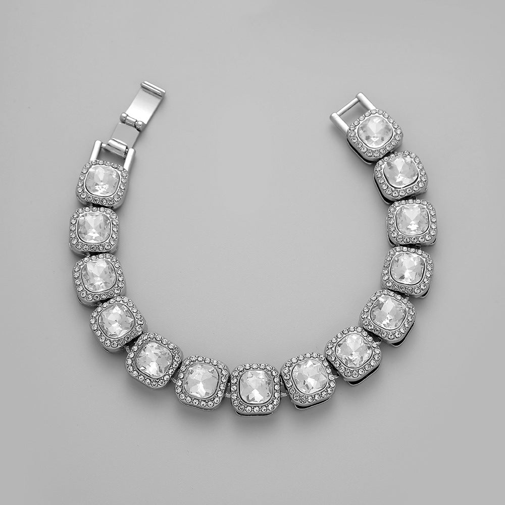 Full Diamond Geometric Bracelet | Hip - Hop Crystal Bangle for Women - Jewelry - Speeding Queen Designs