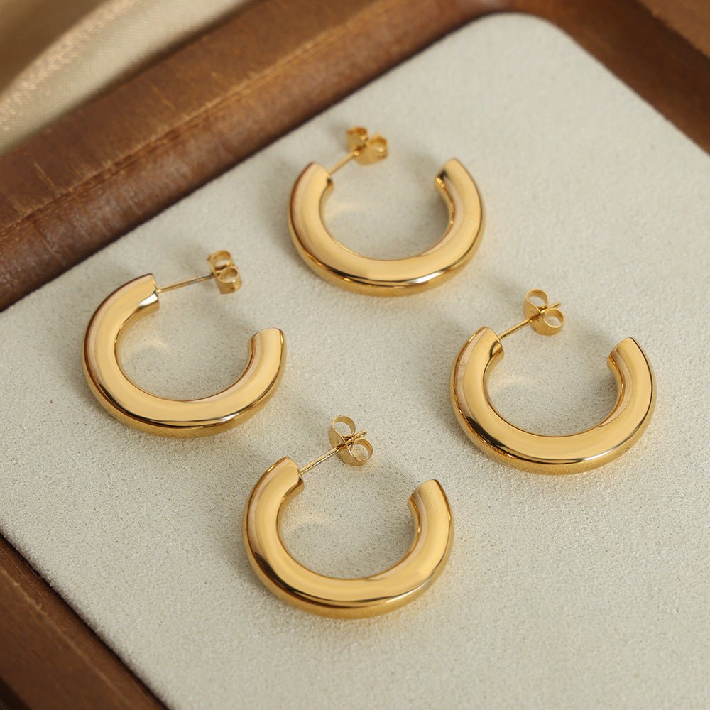 Everyday Luxury Gold - Tone Hoop Earrings for Women - Jewelry - Speeding Queen Designs