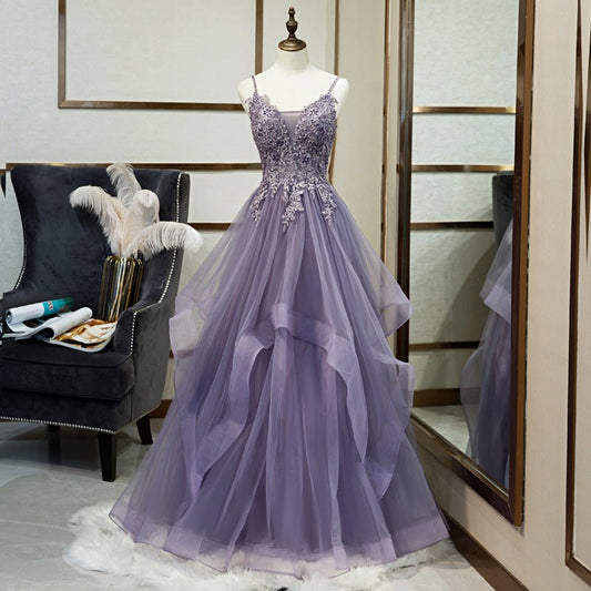 Elegant Purple Formal Dress | Evening & Banquet Gown - Women's Clothing - Speeding Queen Designs