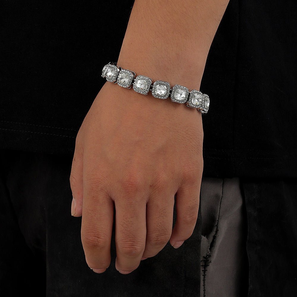 Full Diamond Geometric Bracelet | Hip - Hop Crystal Bangle for Women - Jewelry - Speeding Queen Designs