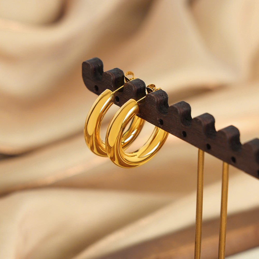 Everyday Luxury Gold - Tone Hoop Earrings for Women - Jewelry - Speeding Queen Designs