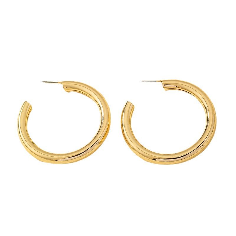 Gold Tone Circle Hoop Earrings | Fashion Circle Earrings - Jewelry - Speeding Queen Designs