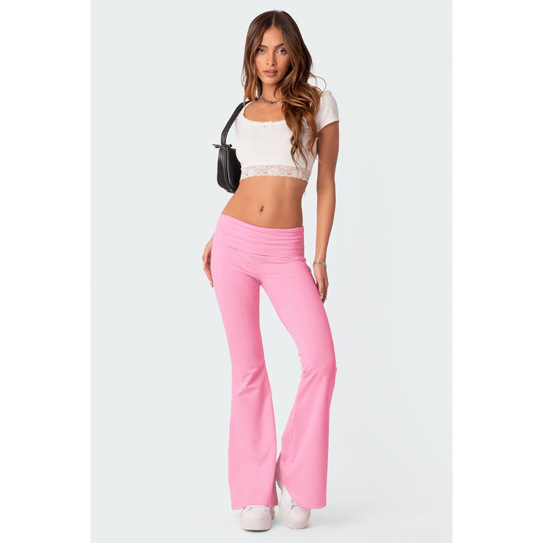 Women's Low Waist Flared Pants | Bell Bottom Wide Leg Trousers - Women's Clothing - Speeding Queen Designs
