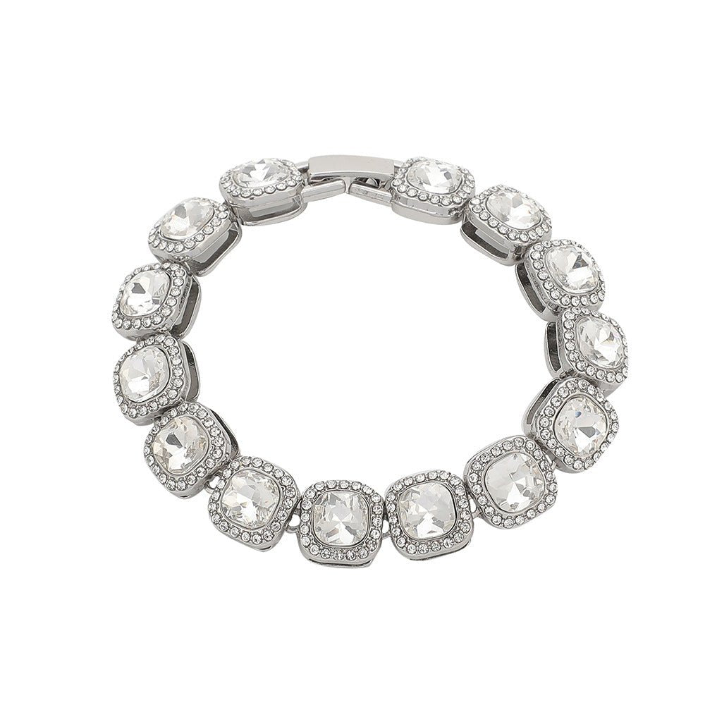 Full Diamond Geometric Bracelet | Hip - Hop Crystal Bangle for Women - Jewelry - Speeding Queen Designs