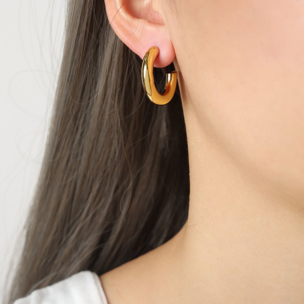 Everyday Luxury Gold - Tone Hoop Earrings for Women - Jewelry - Speeding Queen Designs