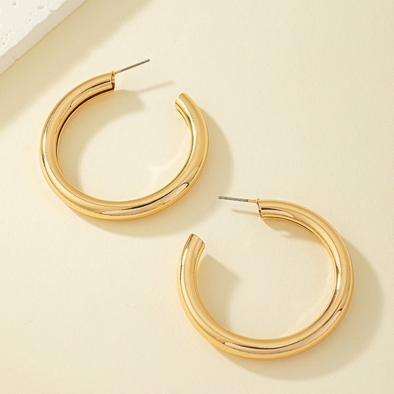 Gold Tone Circle Hoop Earrings | Fashion Circle Earrings - Jewelry - Speeding Queen Designs