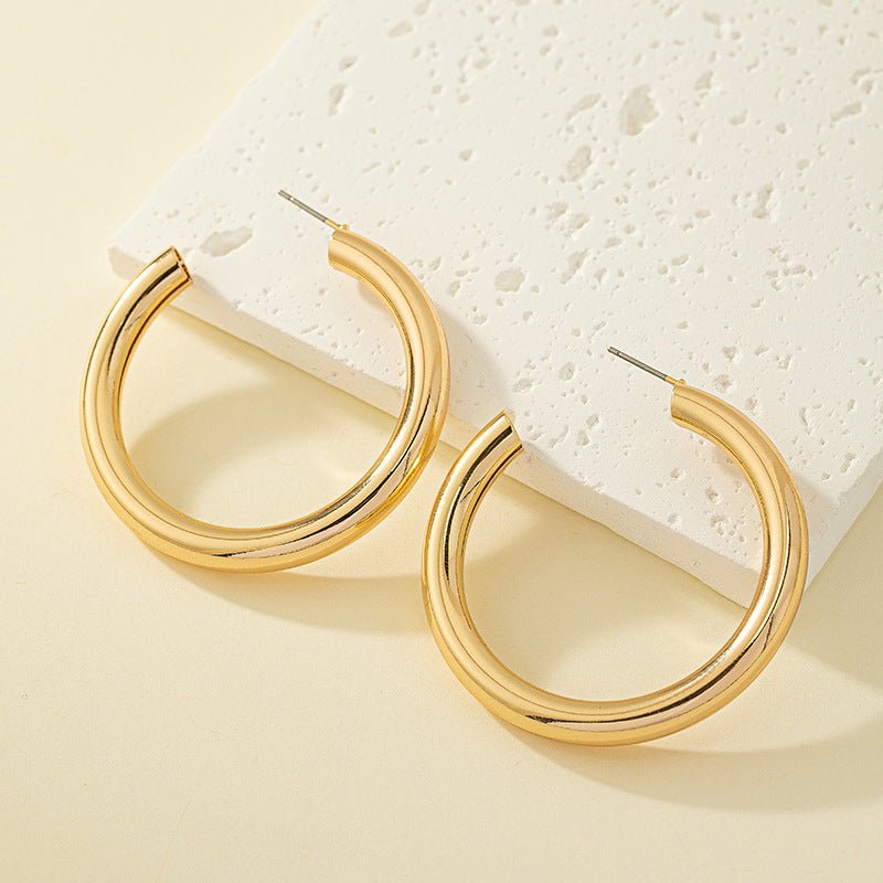Gold Tone Circle Hoop Earrings | Fashion Circle Earrings - Jewelry - Speeding Queen Designs