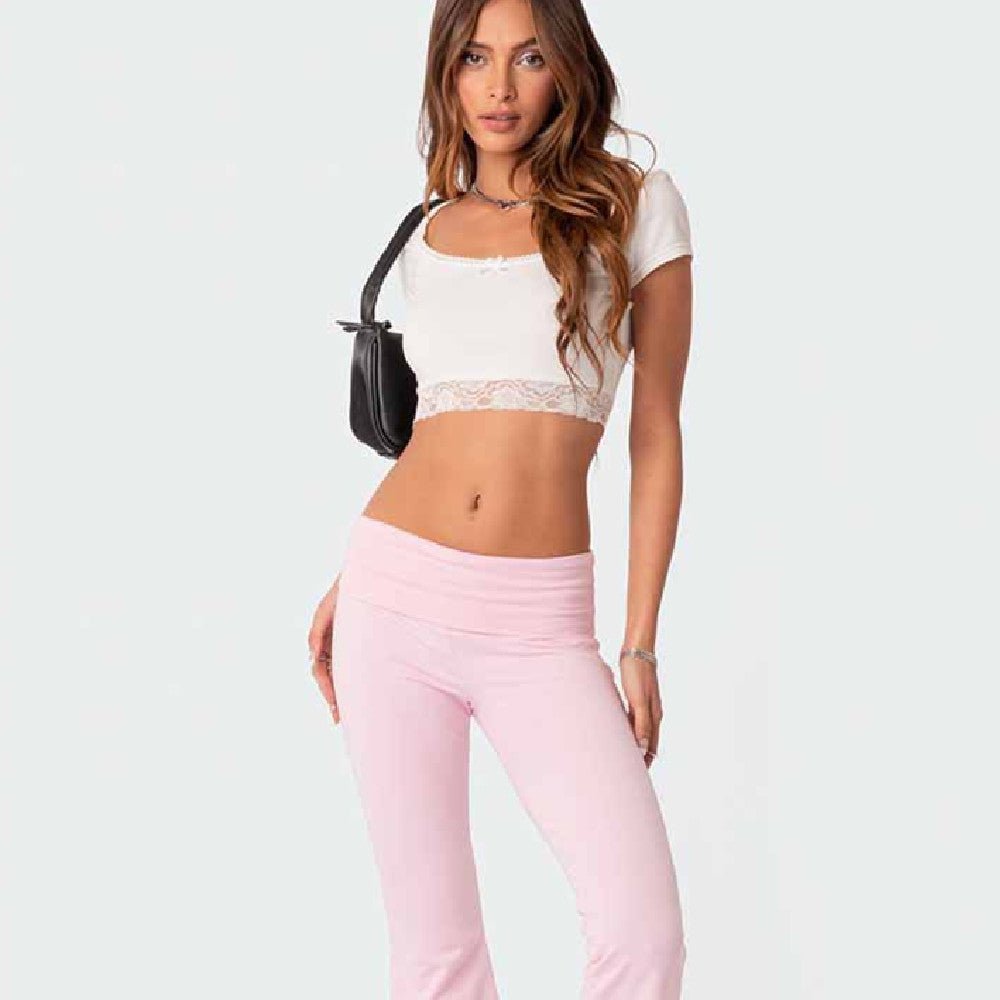Women's Low Waist Flared Pants | Bell Bottom Wide Leg Trousers - Women's Clothing - Speeding Queen Designs